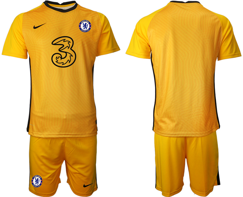 Men 2021 Chelsea yellow goalkeeper soccer jerseys